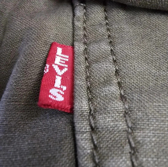 Levis Premium Ribcage Straight Ankle Pants High Rise Utility Green 30 - Picture 10 of 10